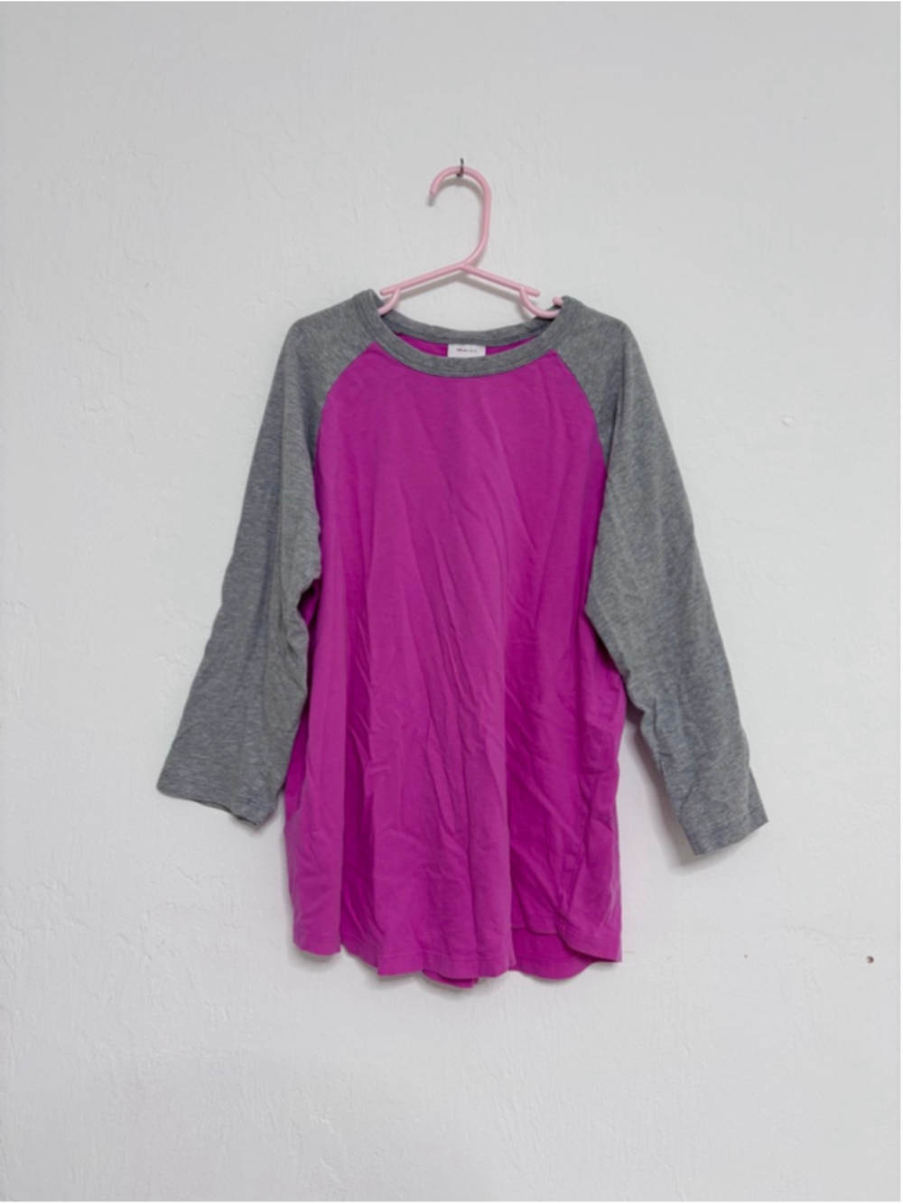 Girls Hanna Andersson Long Sleeve Tee Size 12 Pink Gray Cotton